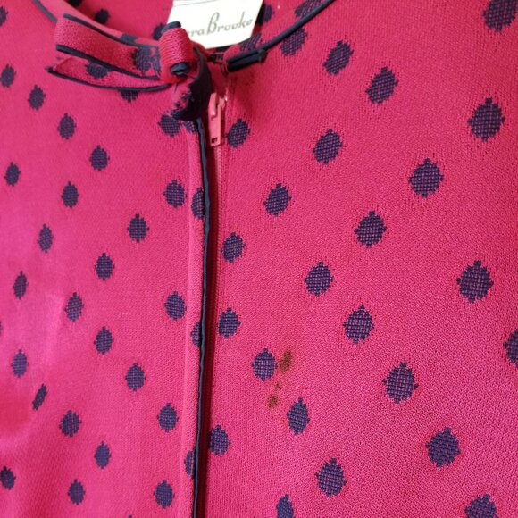 Vintage 60s-70s Polka Dot Meera Brooke Dress, 3X - Picture 4 of 7